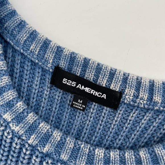 525 America Sweater Vest Blue White Ombre Knit 100% Cotton M - Picture 7 of 9